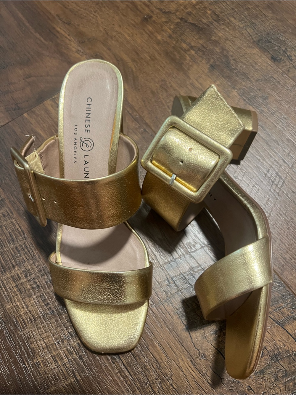 Chinese Laundry Heels Yippy Sandals in Gold Size 6.5 - Picture 5 of 5